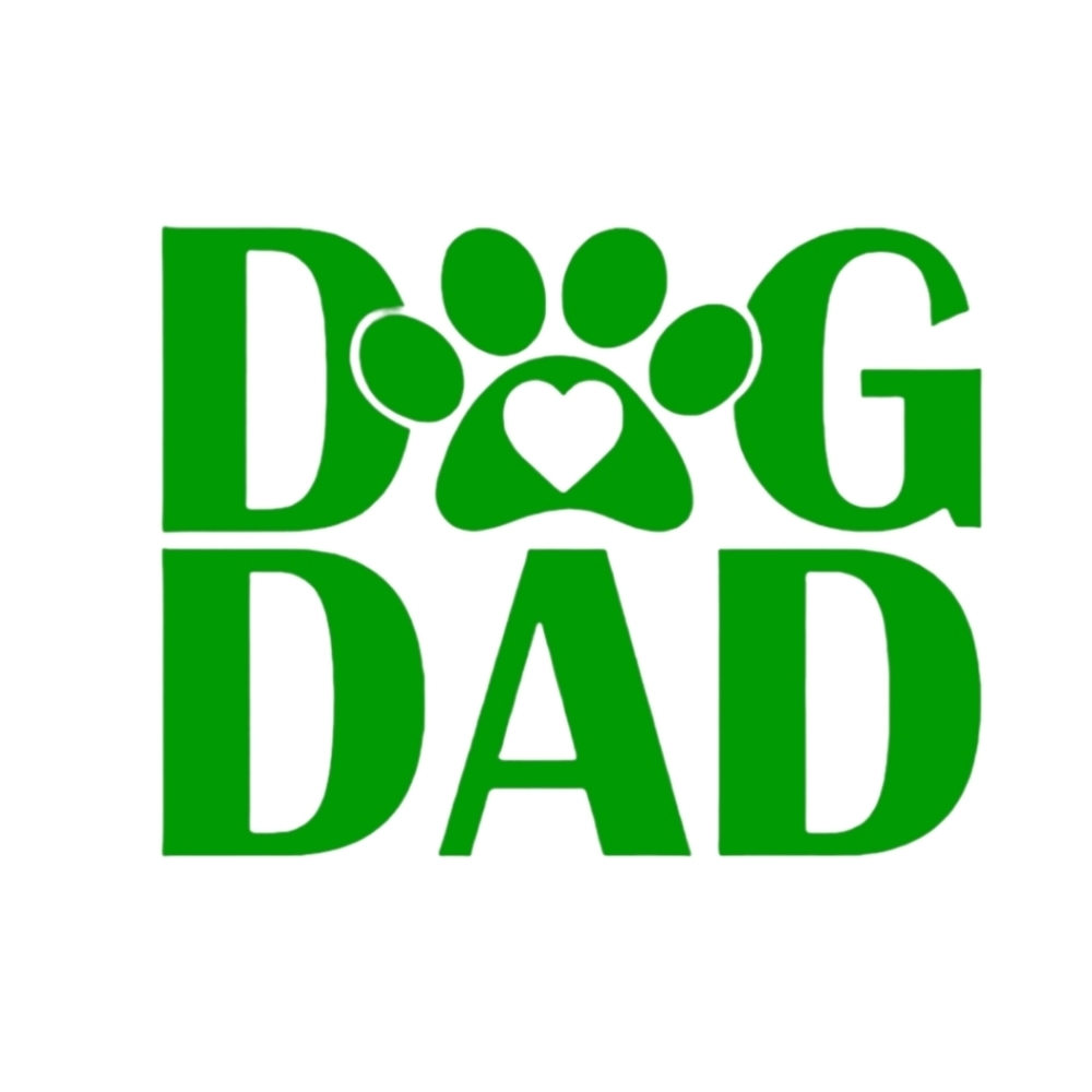 Green 6Wx4.6H Dog Dad Premium permanent vinyl decal